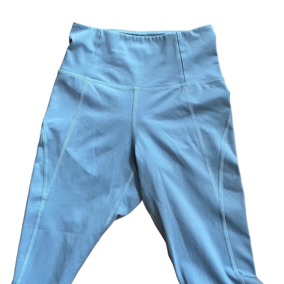 Girlfriend Collective Blue Front/Back Seam Blue Soft Leggings PP - Picture 3 of 5